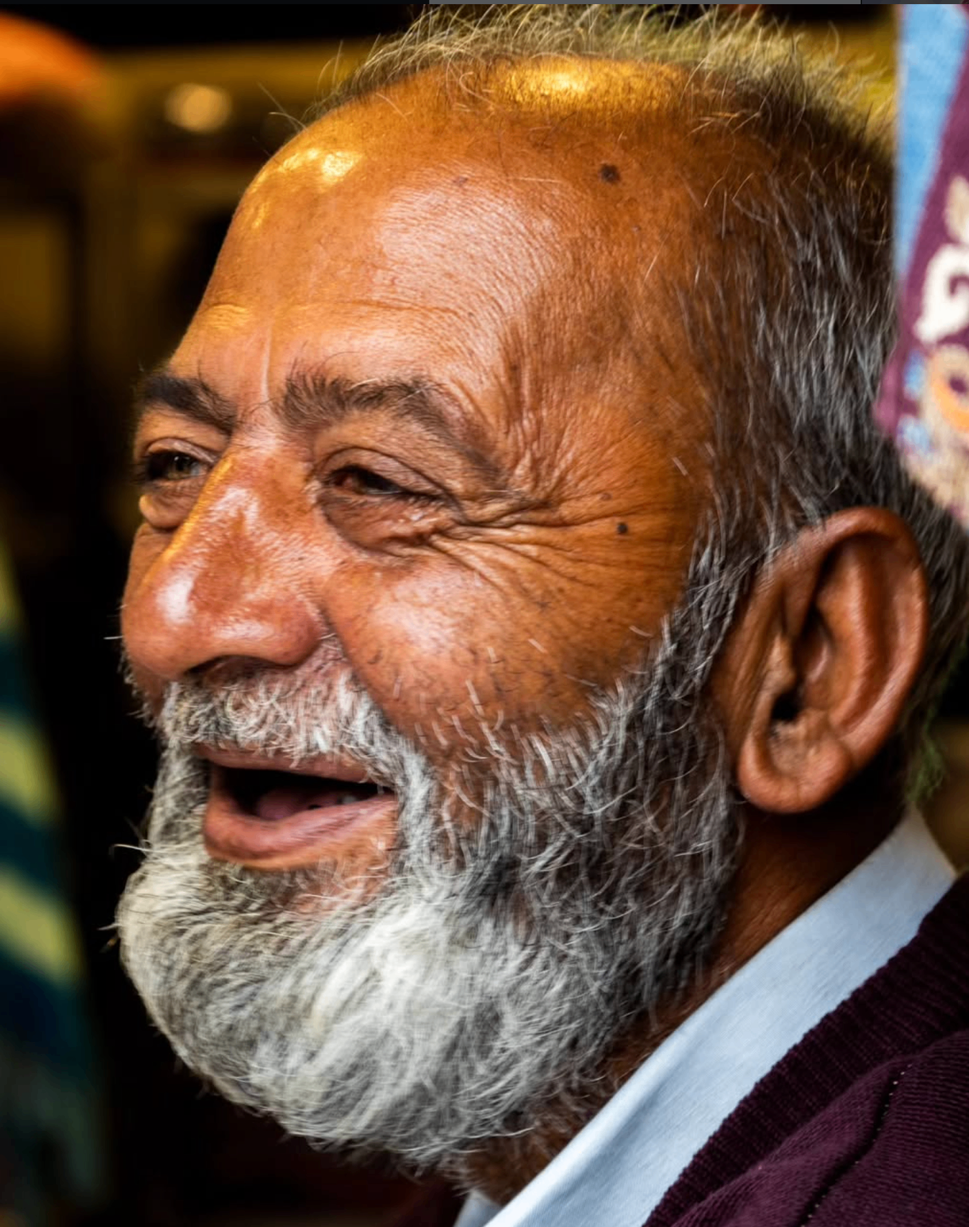 Portrait of an elder laughing